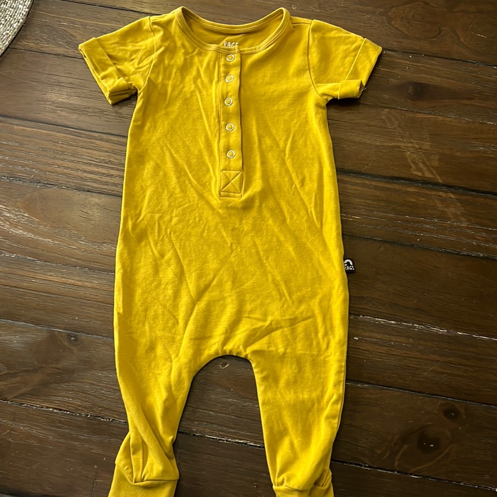 RAGS SHORT SLEEVE HENLEY ESSENTIALS RAG ROMPER